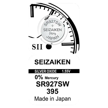 Батарейка SEIZAIKEN 395 (SR927SW) Silver Oxide 1.55V (1/10/100/1000)