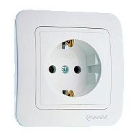 Розетка Makel Lillium 1гн. 16A С/З белый 70028 (1/12)