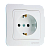 Розетка Makel Lillium 1гн. 16A С/З белый 70028 (1/12)