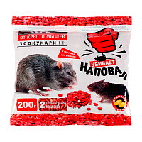 Зерно Наповал Зоокумарин+ от крыс и мышей 200г (1/50)