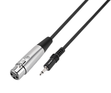 Кабель AUX GoPower Jack 3.5mm (m)-XLR 3м ПВХ черный Premium Zip-Lock c подвесом (1/50) 