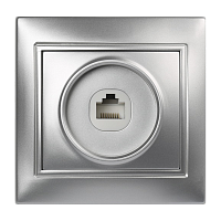 Розетка Smartbuy компьютерная RJ-45 1-местная серебро "Венера"