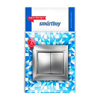 Выключатель Smartbuy "Венера" 2-клав.10A серебряный