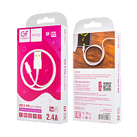 Кабель GFPower 22L USB (m)-Lightning (m) 1.0м 2.4A ПВХ белый (1/120/480)