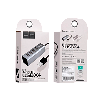 USB-Хаб HOCO HB1 4USB USB (m) серебряный (1/12/120)