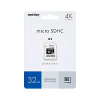 Карта памяти microSD Smartbuy Advanced Series 32GB Class10 UHS-I (U3) 90 МБ/сек V30 A1 с адаптером