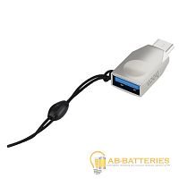 Переходник HOCO UA9 Type-C (m)-USB3.0 (f) пластик серебряный (1/32/320)