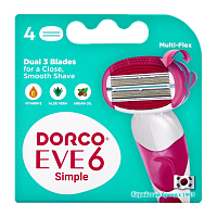 Сменные кассеты DORCO "EVE6 Shai Sweetie" 6 лезвий 4шт. (цена за 1 шт) (4/32) 