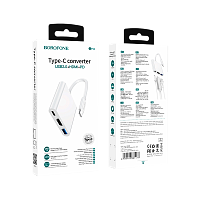 USB-Хаб Borofone DH4 1USB/Type-C/HDMI Type-C (m) 4К белый (1/39/156)