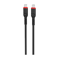 Кабель HOCO X59 Type-C (m)-Type-C (m) 1м 3.0A 60W нейлон черный (1/33/330)