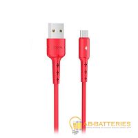 Кабель HOCO X30 USB (m)-microUSB (m) 1.2м 2.0A TPE красный (1/30/300)