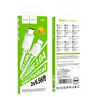 Кабель HOCO X88 USB (m)-Type-C (m) 2м 3.0A ПВХ белый (1/420)