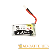 Аккумулятор ET LP801730-20CM Li-Pol, 3.7В, 260мАч (1/20)