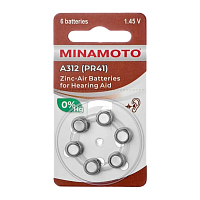 Батарейка Minamoto ZA312 BL6 Zinc Air 1.45V (6/60/600)