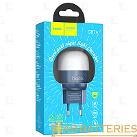 Сетевое З/У HOCO C87A 2USB 2.4A с ночником синий (1/8/80) 
