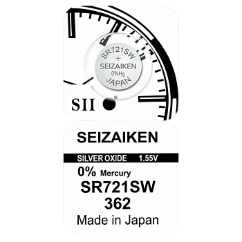 Батарейка SEIZAIKEN 362 (SR721SW) Silver Oxide 1.55V (1/10/100/1000)