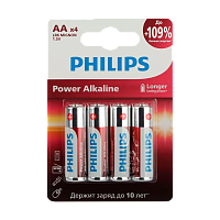 Батарейка Philips Power LR6 AA BL4 Alkaline 1.5V (4/48/144/18432)