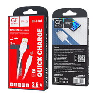 Кабель GFPower F08T USB (m)-Type-C (m) 1.0м 3.6A ПВХ белый (1/120/480)