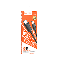 Кабель HOCO X88 Type-C (m)-Type-C (m) 1м 60W ПВХ черный (1/420)