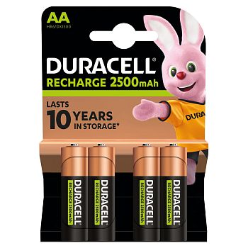 Аккумулятор предзаряженный RTU Duracell HR6 AA BL4 NI-MH 2400/2500mAh (4/40/15000) 