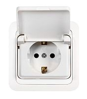 Розетка Smartbuy  2-местная с заземлением 16А белая "Марс" (SBE-02w-16-S2-Z)