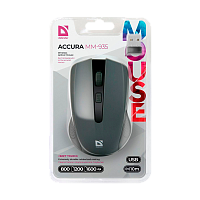 Мышь беспроводная Defender MM-935 Accura классическая USB серый (1/40)