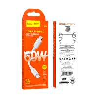 Кабель HOCO X96 Type-C (m)-Type-C (m) 1м 3.0A 60W силикон белый (1/31/310)