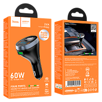Автомобильное З/У HOCO Z61A 1USB+2Type-C 60W QC3.0 / PD3 черный 