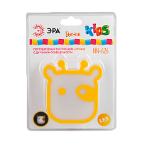 Ночник ЭРА NN-626 3LED 0.5W 220V в розетку с фотосенсором желтый (1/12)