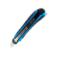 Нож строительный X-PERT 18мм выдвижной обрезиненная рукоять голубой