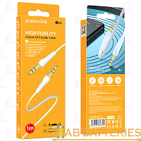 Кабель AUX Borofone BL6 Jack 3.5mm (m)-Jack 3.5mm (m) 1м TPE белый (1/63/252)
