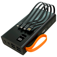 Внешний аккумулятор MORE CHOICE PB22-30 30000mAh 2.1A 2USB/Type-C/MicroUSB фонарик черный (1/5/25)