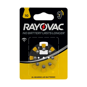 Батарейка Rayovac ACOUSTIC ZA10 BL8 Zinc Air 1.45V 0%Hg (8/80/800)