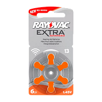 Батарейка Rayovac Extra ZA13 BL6 Zinc Air 1.45V (6/60/600)