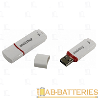 Флеш-накопитель Smartbuy Crown Compact 16GB USB2.0 пластик белый