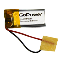 Аккумулятор Li-Pol GoPower LP401225 PK1 3.7V 90mAh с защитой (1/250)