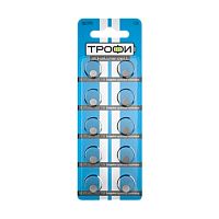 Батарейка Трофи G0/LR521/LR63/LR50/379A/179 BL10 Alkaline 1.55V (10/200/1600) 
