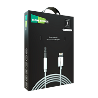 Кабель AUX MORE CHOICE UK28i Jack 3.5mm (m)-Lightning (m) 1м ПВХ белый (1/25/250) 