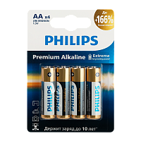 Батарейка Philips Premium LR6 AA BL4 Alkaline 1.5V картон (4/48/144/17280) 