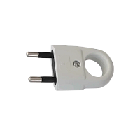 Вилка электрическая Прогресс MINI с кольцом Б/З бело-черная (1/50/400)