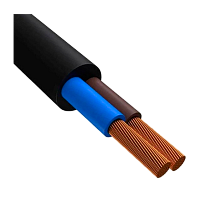 Кабель электрический МарПосад ПВС 2 х 0,75 кв.мм НЕ ГОСТ черный бухта 200м (цена за 1м.)