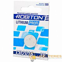 Батарейка ROBITON PROFI R-CR2016-BL1, CR2016 BL1 (1/40/1800)