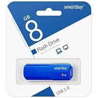 Флеш-накопитель Smartbuy Clue 8GB USB2.0 пластик синий