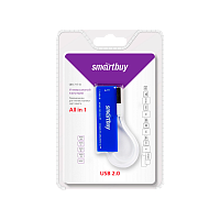 Картридер Smartbuy 717 USB2.0 SD/microSD/MS/M2 голубой 