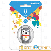 Флеш-накопитель Smartbuy Wild Собачка 8GB USB2.0 силикон серый  | Ab-Batteries | Элементы питания и аксессуары для сотовых оптом