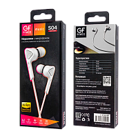 Наушники внутриканальные GFPower S04 с микр. белый 
