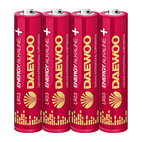 Батарейка Daewoo ENERGY LR03 AAA Shrink 4 Alkaline 1.5V (4/96/384)
