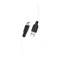 Кабель HOCO X21 Plus USB (m)-microUSB (m) 2м 2.4A силикон черный белый (1/28/168)