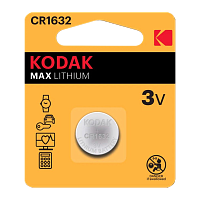 Батарейка Kodak MAX CR1632 BL1 Lithium 3V (1/60/240/36000)