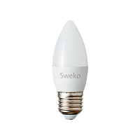 Лампа светодиодная Sweko C35 E27 7W 6500К 230V свеча (1/5/100)